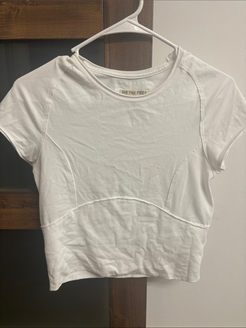 We The Free Crisp White Short Sleeve Crop Tee